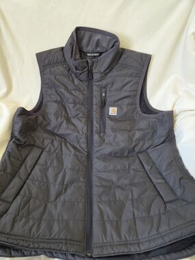 Carhartt Quilted Gray Zip-Up Vest